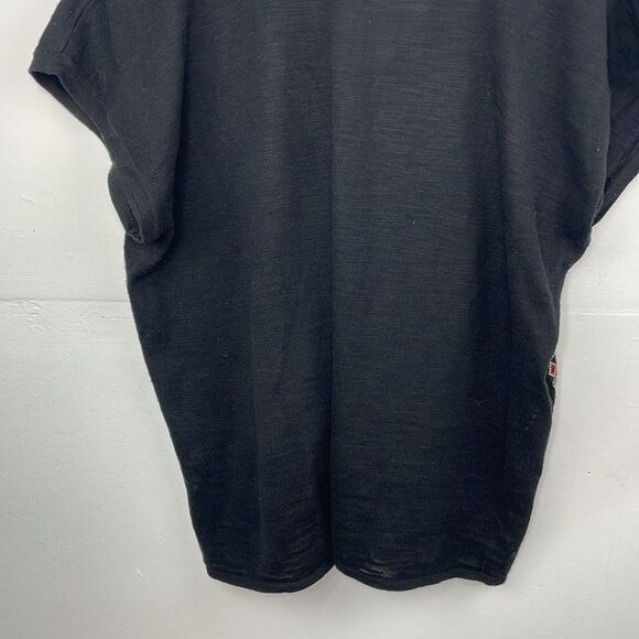 Madewell Boho Aztec Top Womens Black Short Sleeve Embroidered relaxed fit Large - Picture 8 of 13